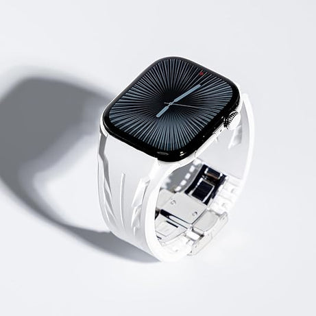 White Luxury Concept Silicone Straps By Shopyholy Compatible For Apple Watch