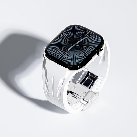 White Luxury Concept Silicone Straps By Shopyholy Compatible For Apple Watch