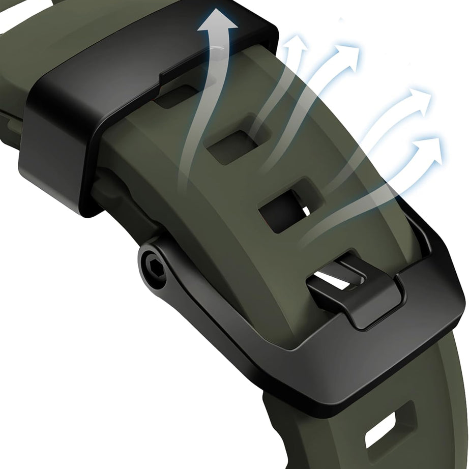 Green B Premium Rugged Silicone With Metal Buckle By Shopyholy Compatible For Apple Watch