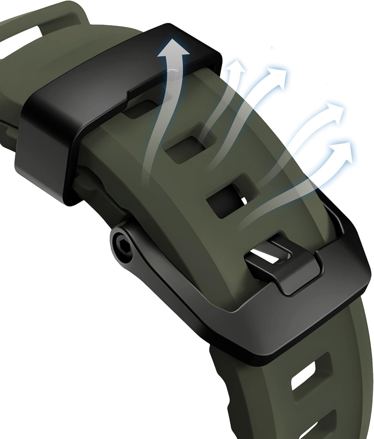 Green B Premium Rugged Silicone With Metal Buckle By Shopyholy Compatible For Apple Watch