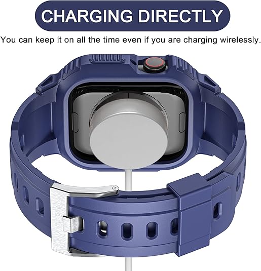 Blue Sporty TPU Case Band By Shopyholy Compatible For iWatch