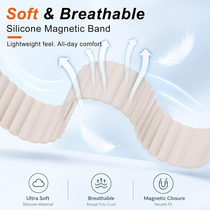 Starlight Wave Magnetic Silicone Sport Loop for WHOOP 5.0 Mg Life