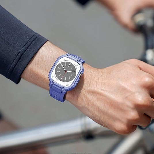 Blue Sporty TPU Case Band By Shopyholy Compatible For iWatch