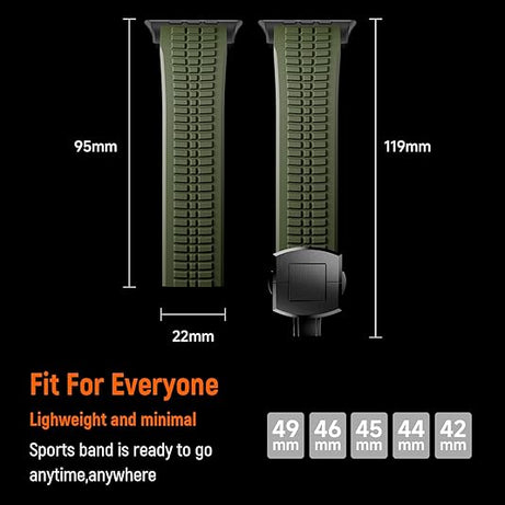 Army Green B Luxury Paladin Sports Bands By Shopyholy Compatible For Apple Watch