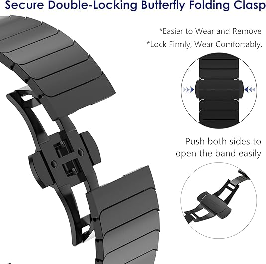 Black Ceramic Stainless Steel Band for Samsung Galaxy Watch Ultra 2/Ultra 1 – 47mm