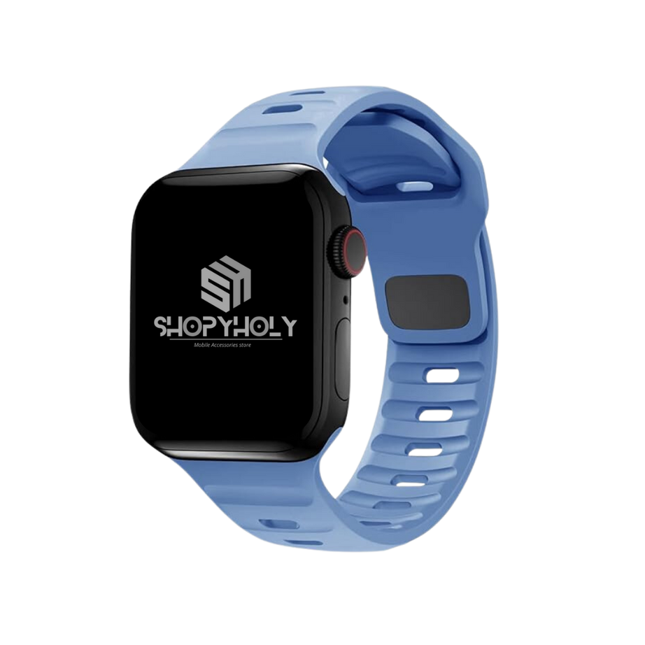 New Sky Blue Premium Silicone Sports Bands By Shopyholy Compatible For iWatch
