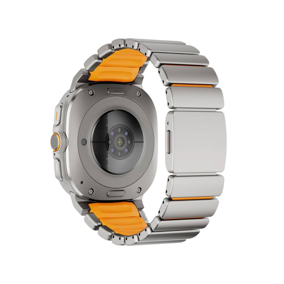 Titanium Orange Luxury Ocean Titanium Band for Samsung Galaxy Watch Ultra 47mm