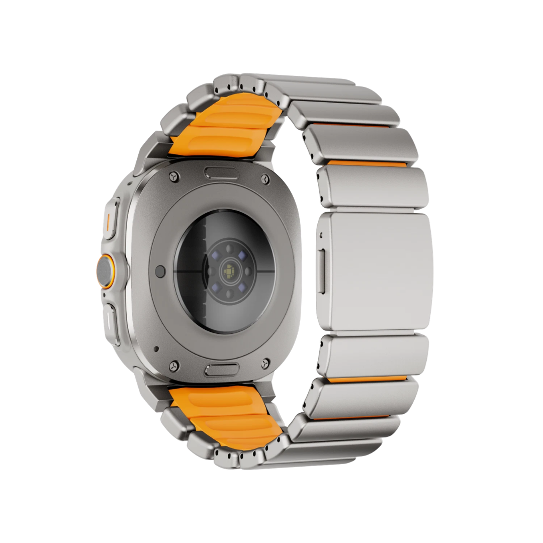 Titanium Orange Luxury Ocean Titanium Band for Samsung Galaxy Watch Ultra 47mm