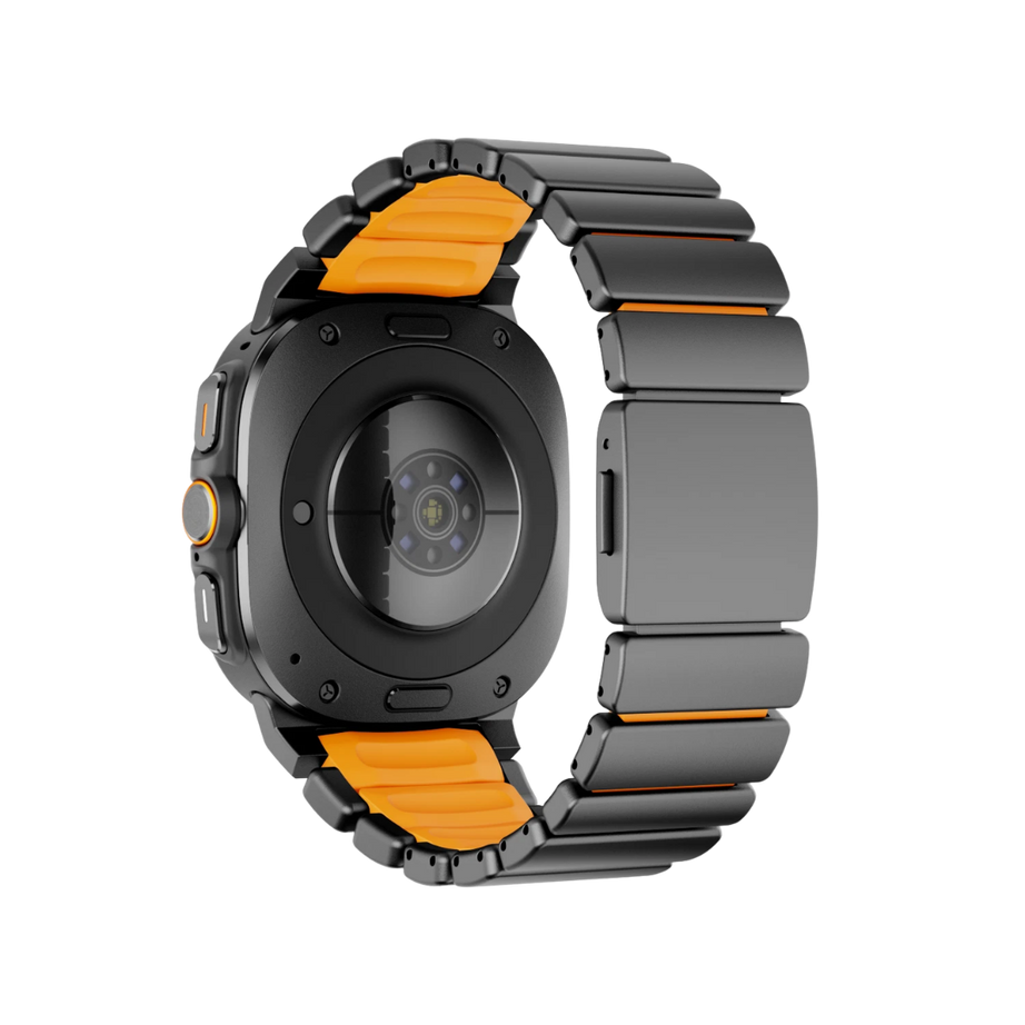Black Orange Luxury Ocean Titanium Band for Samsung Galaxy Watch Ultra 47mm