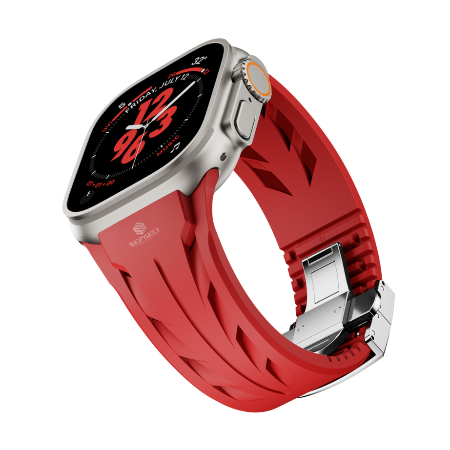 Red Luxury Concept Silicone Straps By Shopyholy Compatible For Apple Watch