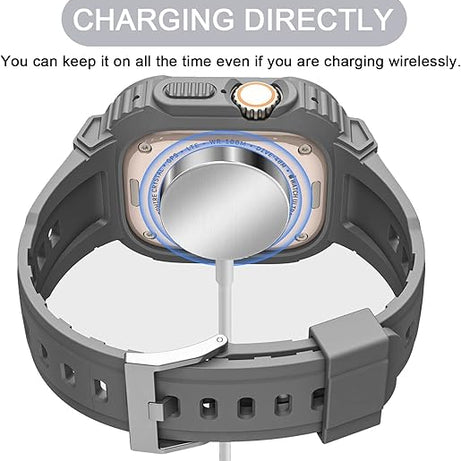 Grey Sporty TPU Case Band By Shopyholy Compatible For iWatch