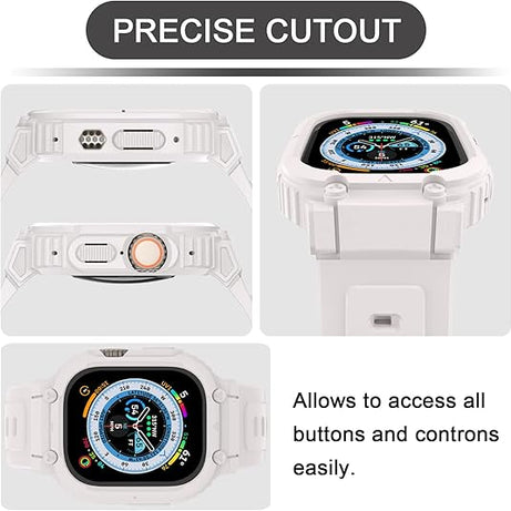 White Sporty TPU Case Band By Shopyholy Compatible For iWatch