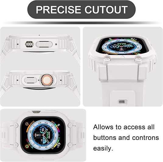 White Sporty TPU Case Band By Shopyholy Compatible For iWatch