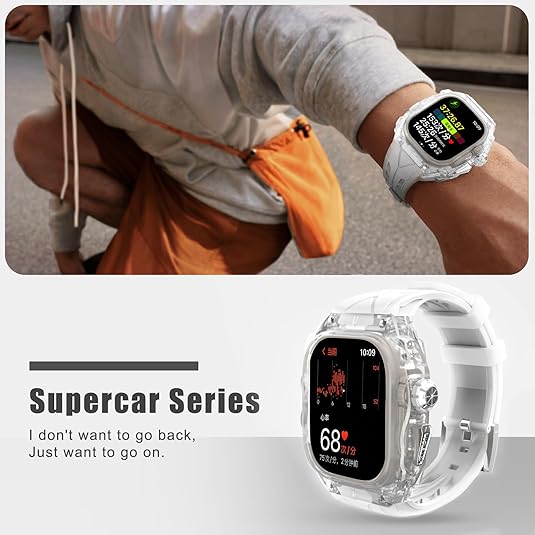 49MM Transparent Luxury Translucent Racing Case By Shopyholy Compatible For Apple Watch Ultra 1/2