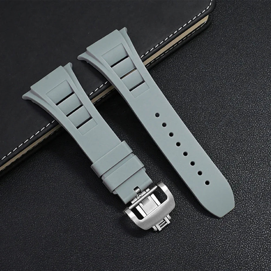 Grey Luxury Richard Miller Butterfly Lock Sports Bands By Shopyholy Comaptible For iWatch