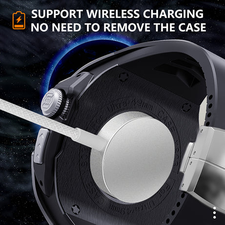 49MM Black Silver Luxury Concept Art Modification Kit For iWatch Ultra 1/2