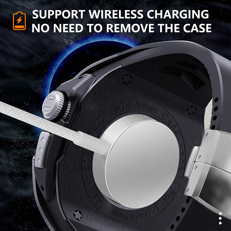 49MM Black Silver Luxury Concept Art Modification Kit For iWatch Ultra 1/2