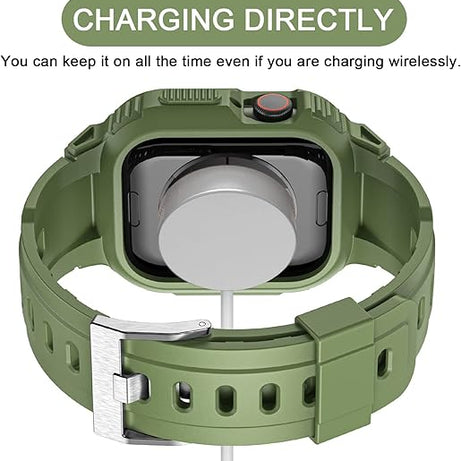 Green Sporty TPU Case Band By Shopyholy Compatible For iWatch