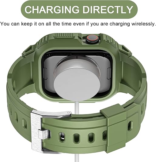 Green Sporty TPU Case Band By Shopyholy Compatible For iWatch