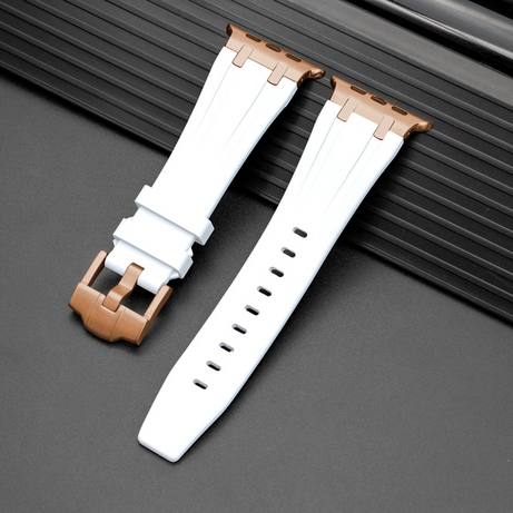 White Rose Gold Luxury G-Shock Edition Sports Bands By Shopyholy Comaptible For iWatch