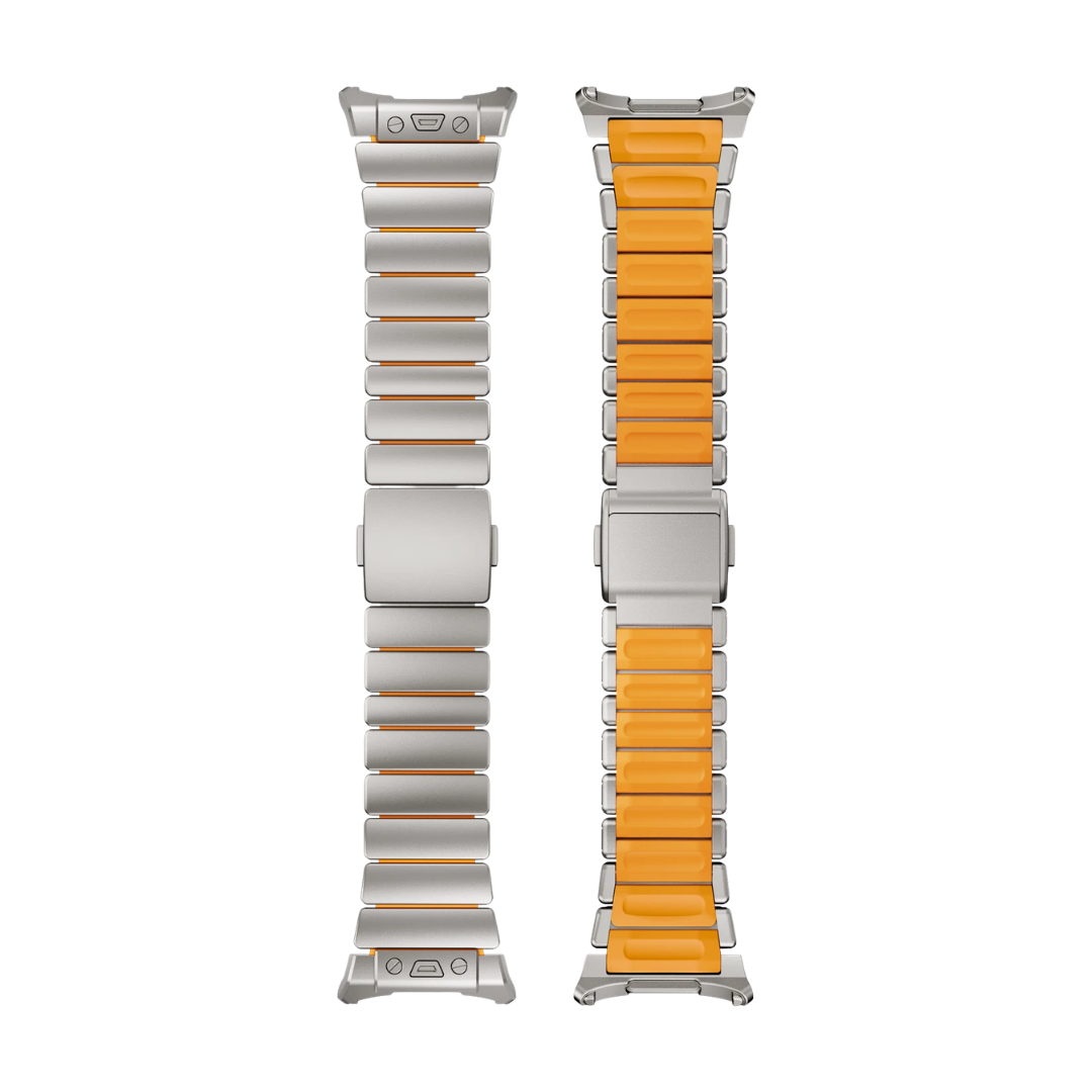 Titanium Orange Luxury Ocean Titanium Band for Samsung Galaxy Watch Ultra 47mm