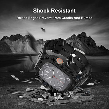 Black Sporty TPU Case Band By Shopyholy Compatible For iWatch