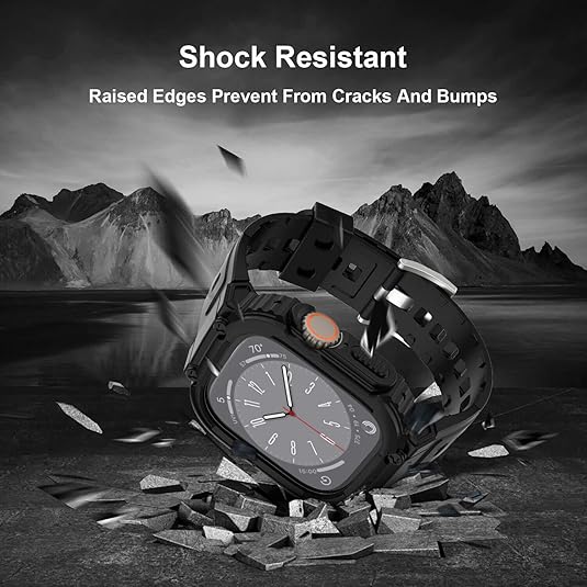 Black Sporty TPU Case Band By Shopyholy Compatible For iWatch