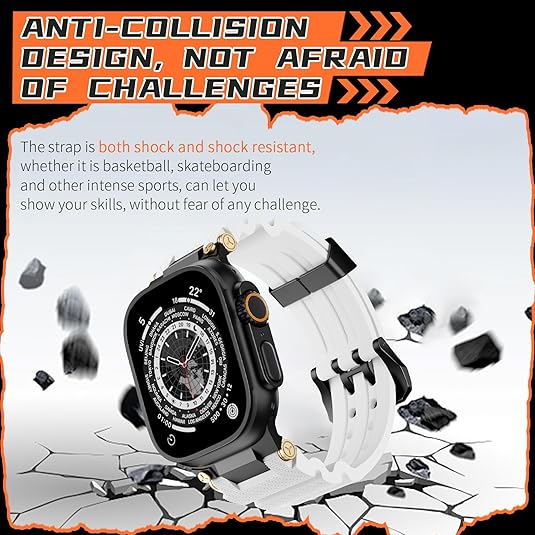 White B Luxury Veltrix Silicone Straps By Shopyholy Compatible For Apple Watch