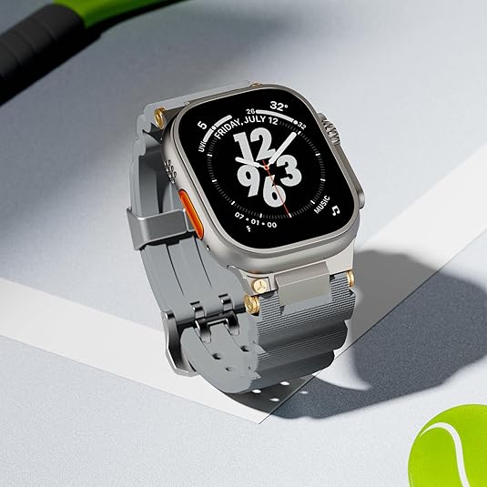 Grey Luxury Veltrix Silicone Straps By Shopyholy Compatible For Apple Watch