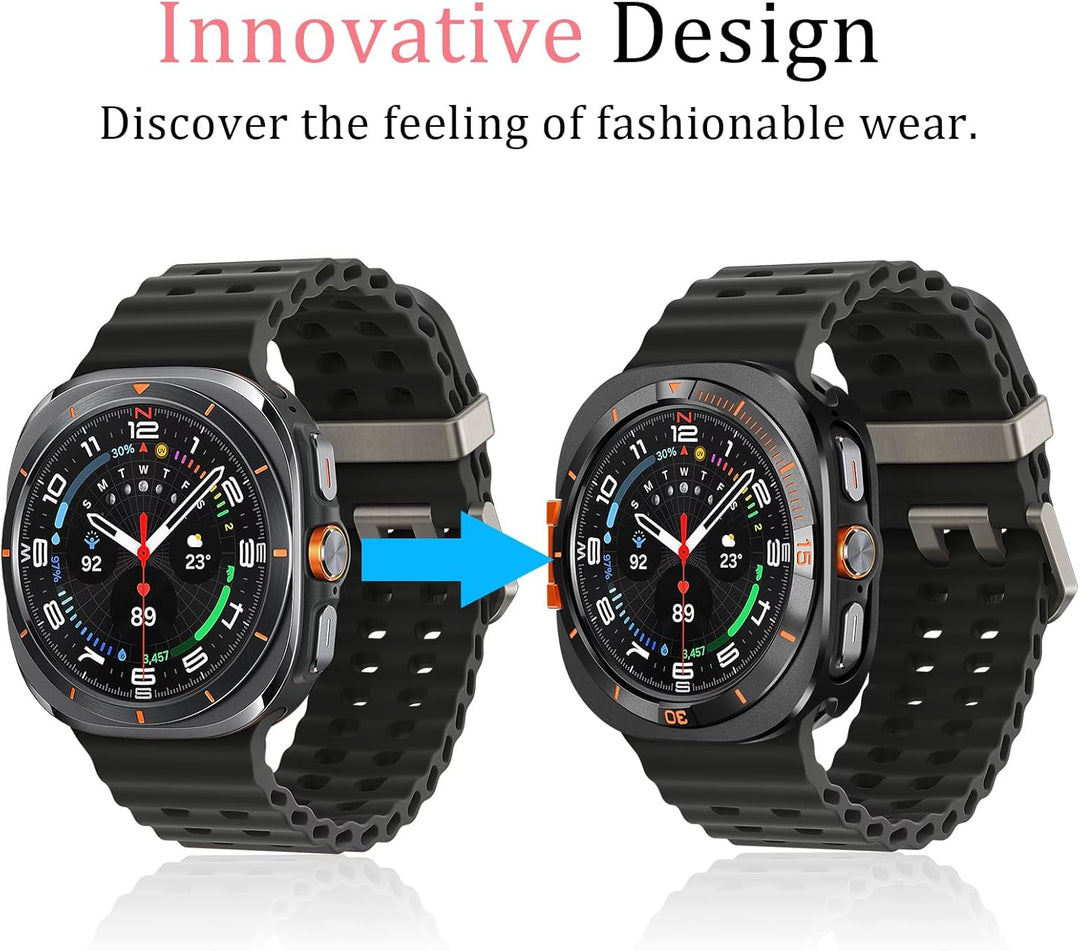 Black Luxury Aluminum Metal Case for Samsung Galaxy Watch Ultra 47mm & Ultra 2