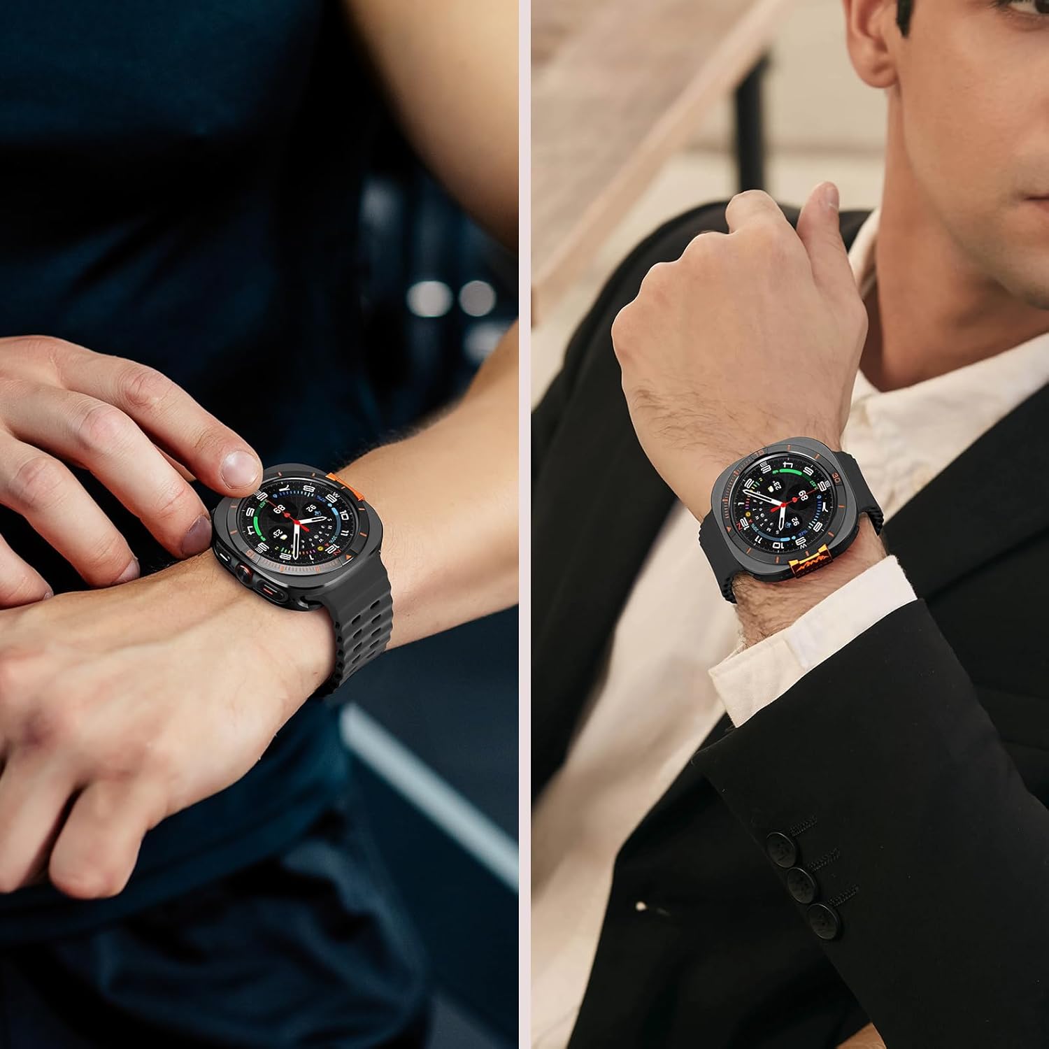 Black Luxury Aluminum Metal Case for Samsung Galaxy Watch Ultra 47mm & Ultra 2