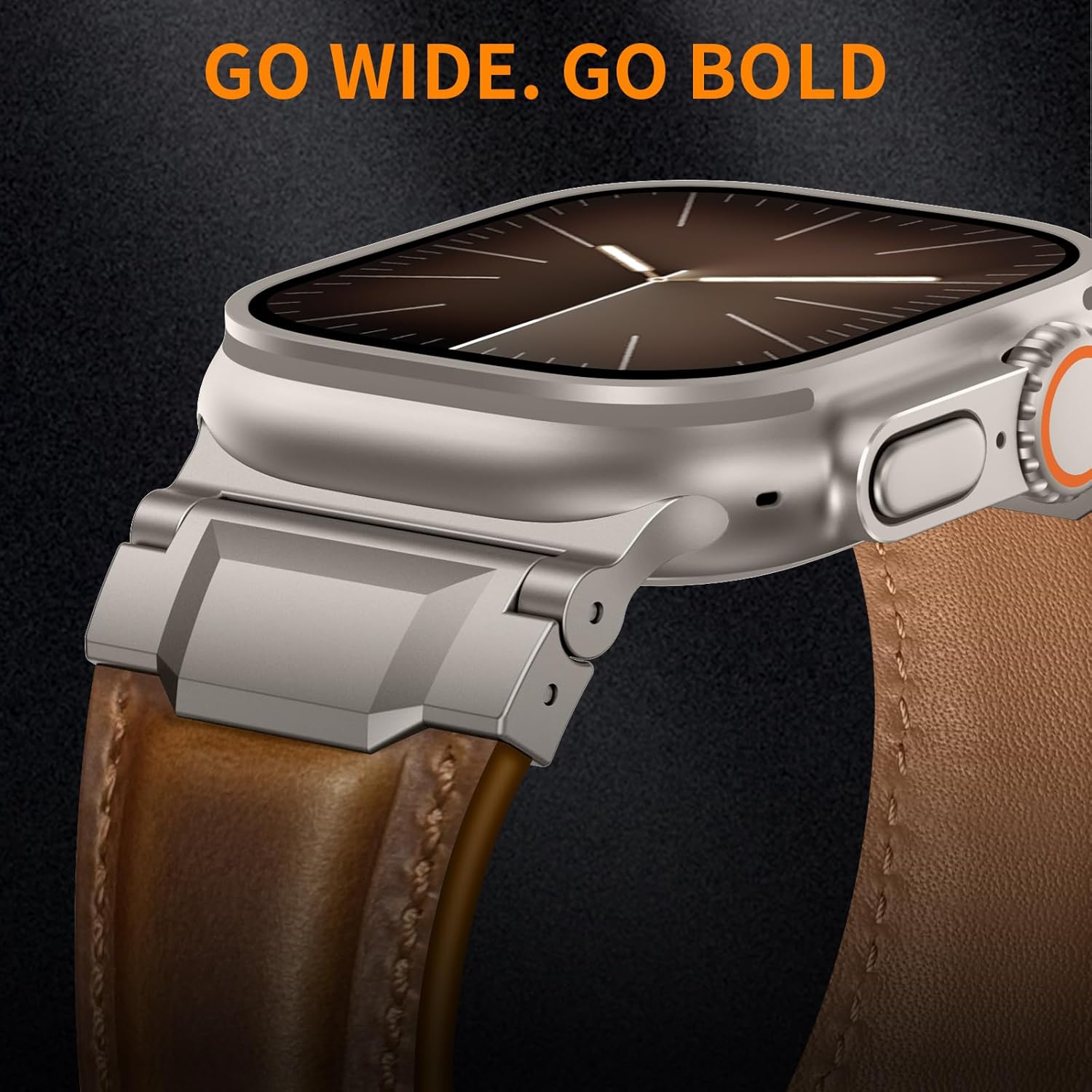Brown Luxury Cavallo Leather Straps By Shopyholy Compatible For Apple Watch