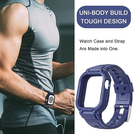 Blue Sporty TPU Case Band By Shopyholy Compatible For iWatch