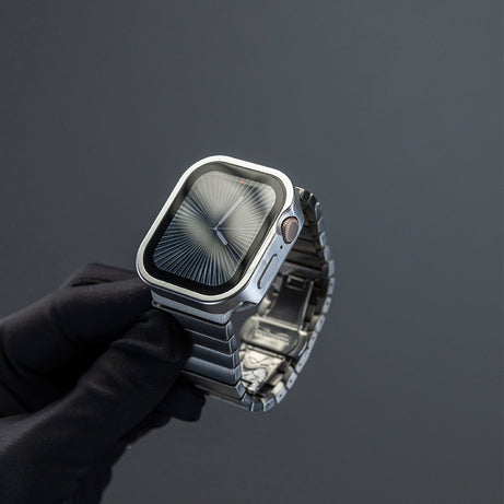 Silver Luxury Metal Case With Screen Protector By Shopyholy Compatible For Apple Watch