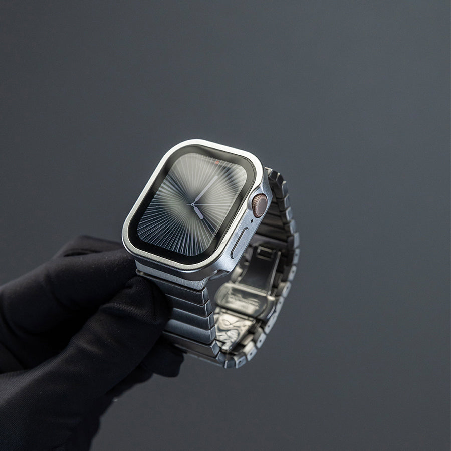 Silver Luxury Metal Case With Screen Protector By Shopyholy Compatible For Apple Watch