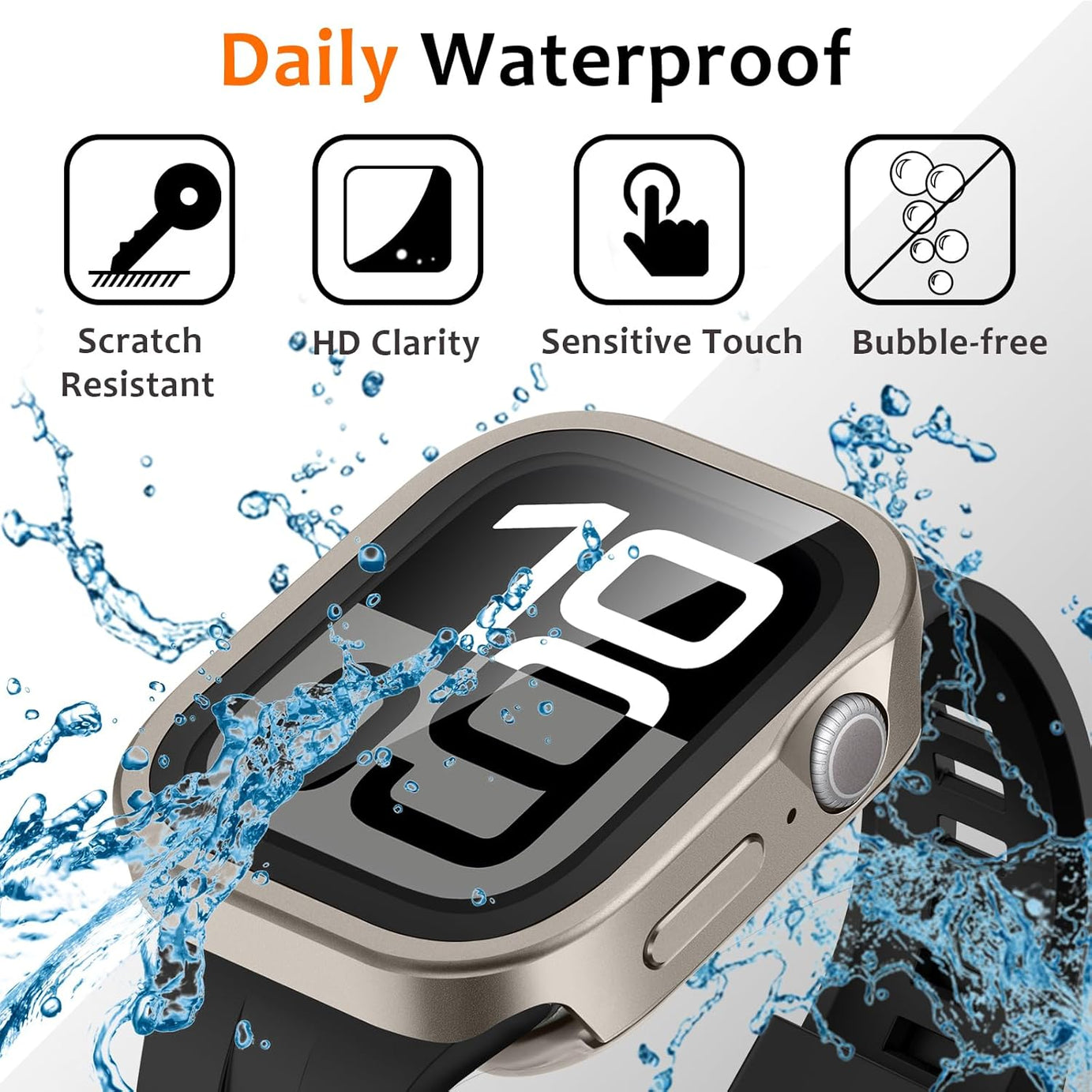 Titanium Luxury Metal Case With Screen Protector By Shopyholy Compatible For Apple Watch