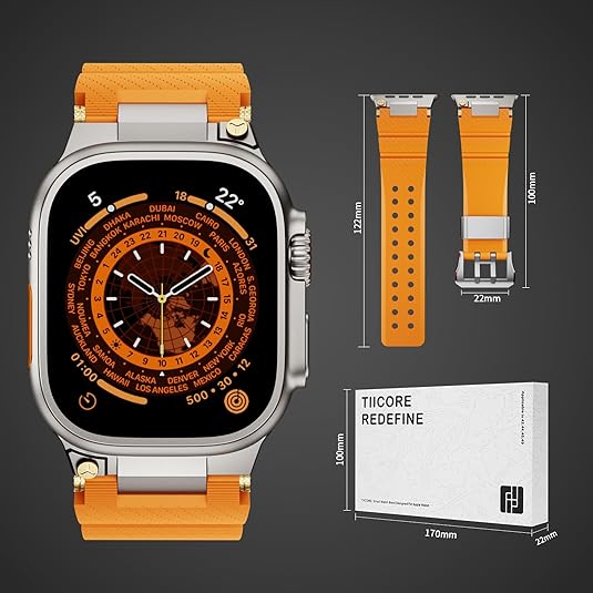 Orange Luxury Veltrix Silicone Straps By Shopyholy Compatible For Apple Watch