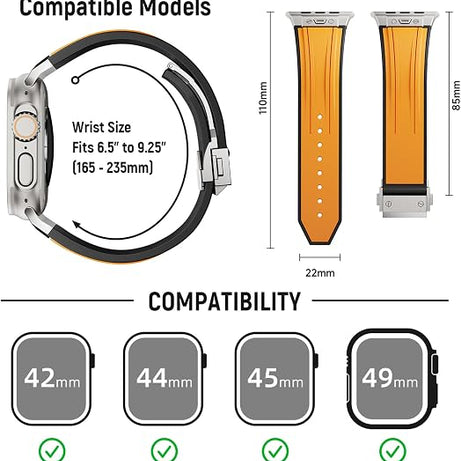 Orange Luxury Mechanical Slicone Sports Band By Shopyholy Compatible For Apple Watch