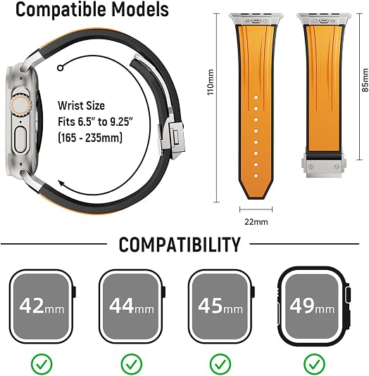 Orange Luxury Mechanical Slicone Sports Band By Shopyholy Compatible For Apple Watch