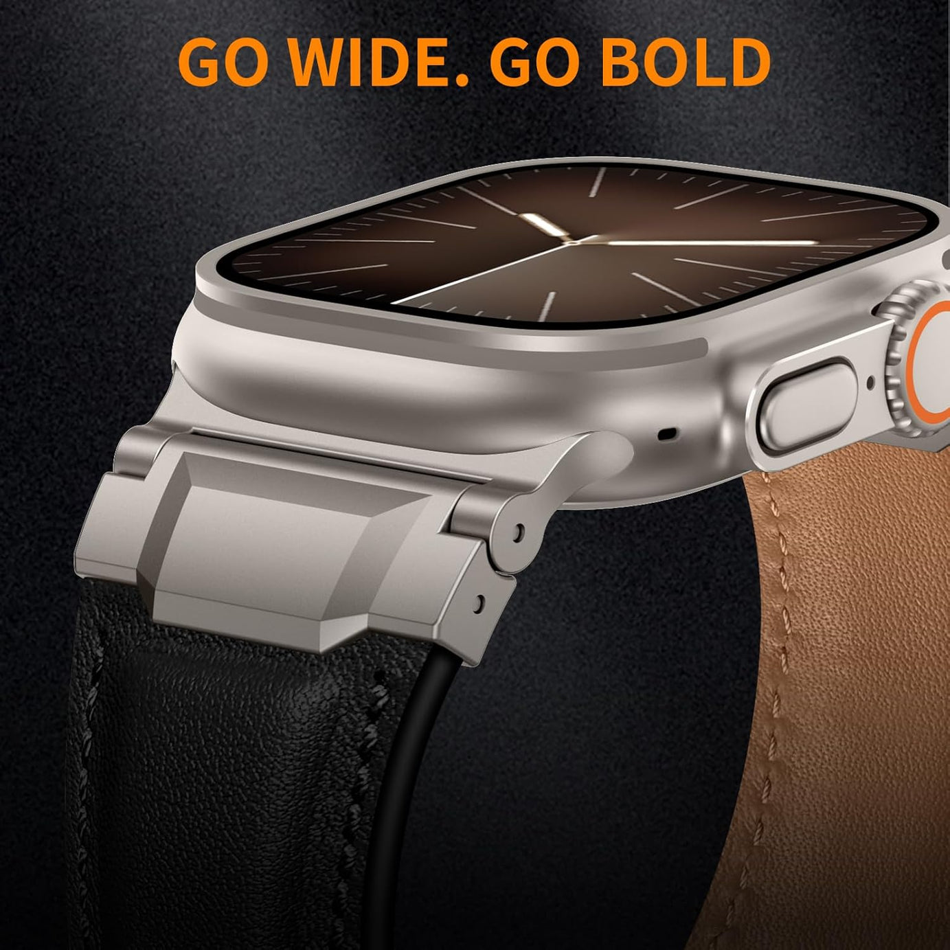 Black Luxury Cavallo Leather Straps By Shopyholy Compatible For Apple Watch