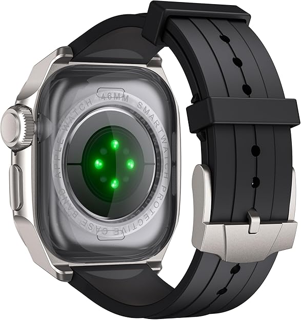 Titanium Black Luxury Metal Scale Ring Case By Shopyholy Compatible For Apple Watch