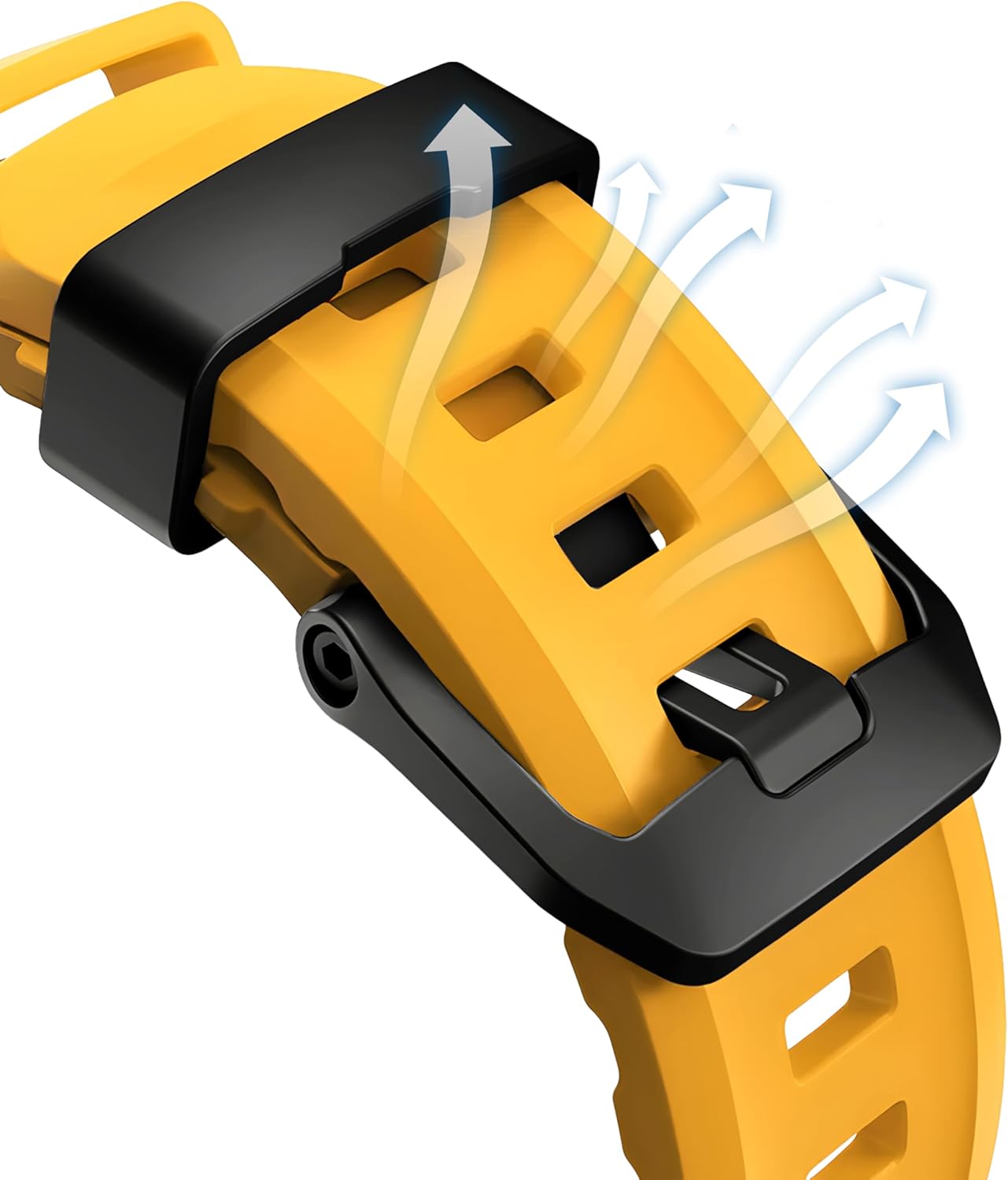 Yellow B Premium Rugged Silicone With Metal Buckle By Shopyholy Compatible For Apple Watch