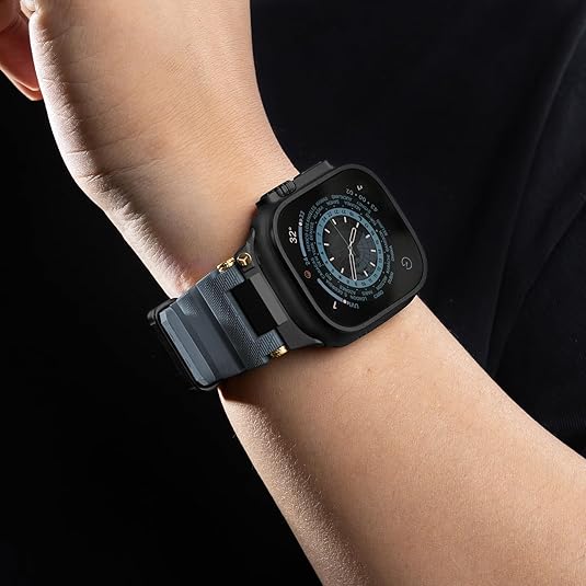 Grey B Luxury Veltrix Silicone Straps By Shopyholy Compatible For Apple Watch