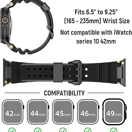 Full Black Luxury Veltrix Silicone Straps By Shopyholy Compatible For Apple Watch