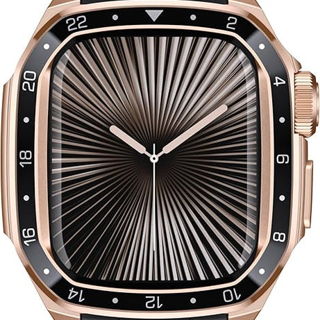 Rose Gold Black Luxury Metal Scale Ring Case By Shopyholy Compatible For Apple Watch
