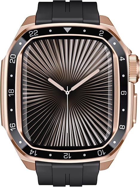 Rose Gold Black Luxury Metal Scale Ring Case By Shopyholy Compatible For Apple Watch