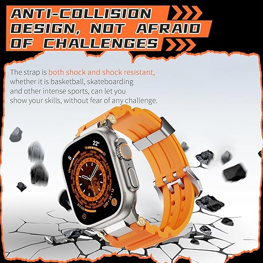 Orange Luxury Veltrix Silicone Straps By Shopyholy Compatible For Apple Watch