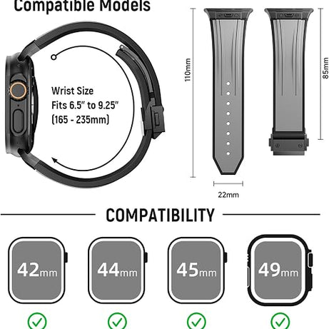 Grey B Luxury Mechanical Slicone Sports Band By Shopyholy Compatible For Apple Watch