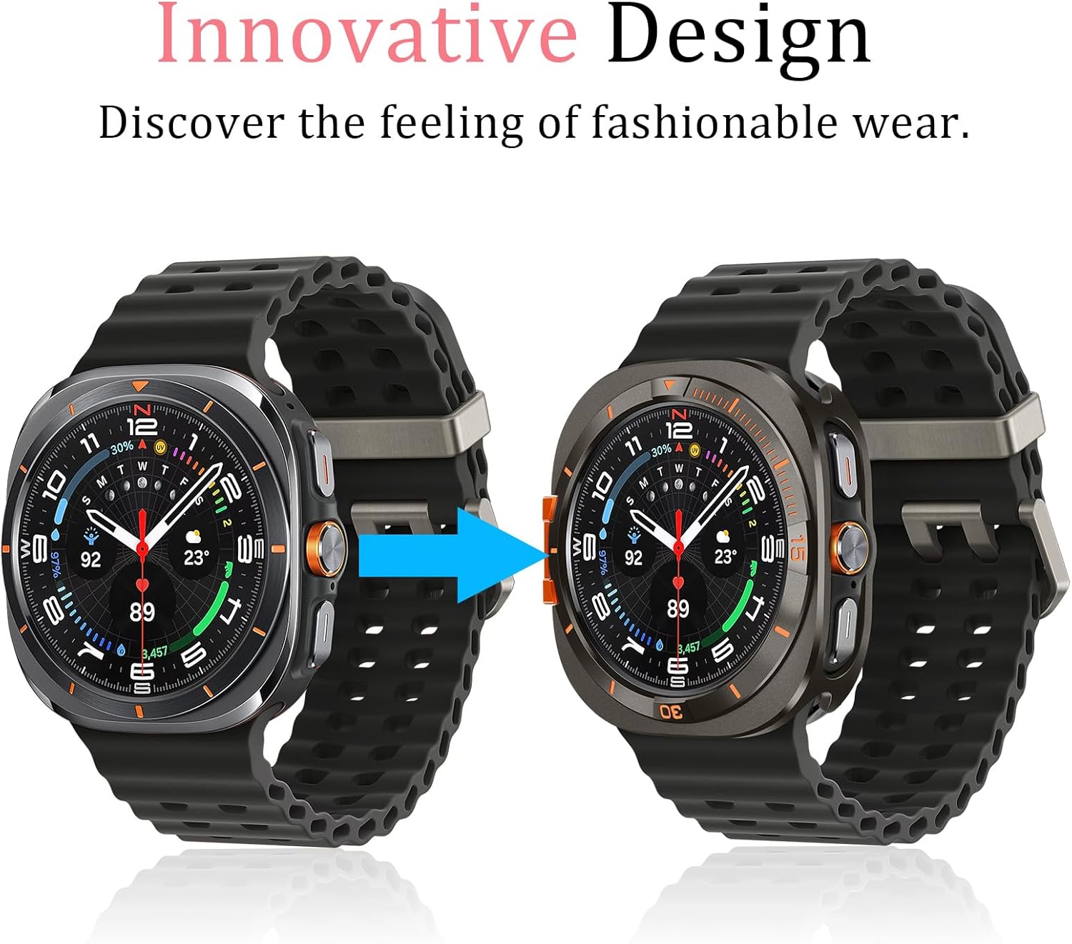 Graphite Luxury Aluminum Metal Case for Samsung Galaxy Watch Ultra 47mm & Ultra 2