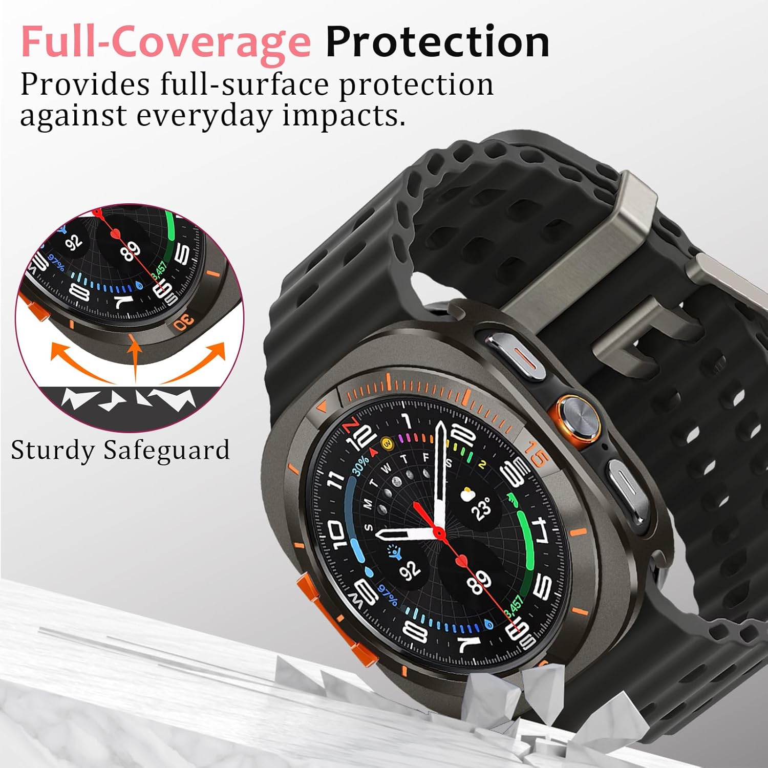 Graphite Luxury Aluminum Metal Case for Samsung Galaxy Watch Ultra 47mm & Ultra 2